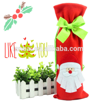 2016 new non-woven cheaper popular wine bag Christmas ornament promotion gift