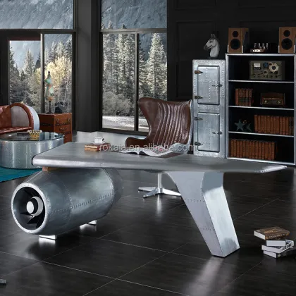 Aviation Vintage Wing Aluminum Sheet Rivets Desk