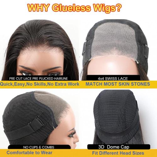 Glueless Deep Wave Bob Wig 4x4