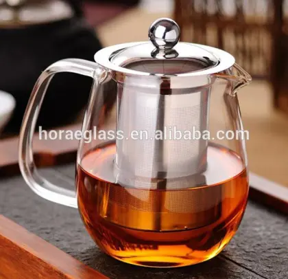600ml flowering tea teapot,infuser glass teapot,borosilicate glass teapot