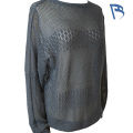 Top din tricot scobit cu textura gri cărbune