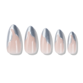 Silver French almond short high-end nails