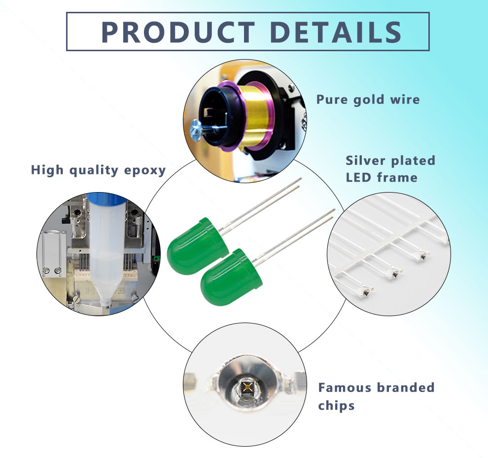 1004LGD-12 Diffused Green 10mm LED Super Bright LED 10mm Mini LED Bulb Material 1004LGD-12 Diffused Green 10mm LED Super Bright LED 10mm Mini LED Bulb Material
