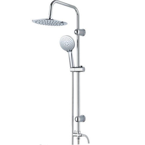 Square Shower Head Bathroom Wall Mounted Brushed Brass Bath Rain Shower Set