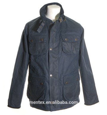 Country Padded waxed jacket with multi pocktes