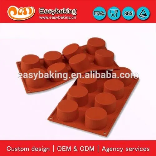8 Cavities cylinders cake baking pans silicon bakeware