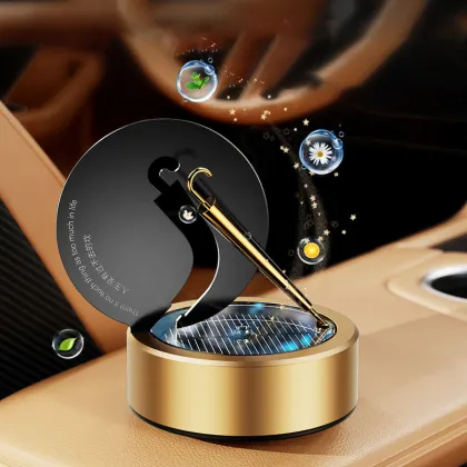 Car Solar Perfume Essential Oil Air Freshener - Rotating Golden Umbrella
