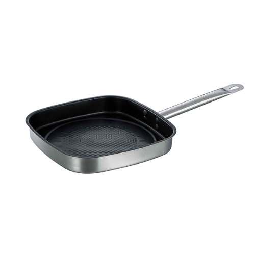 Non-stick square pan with grill