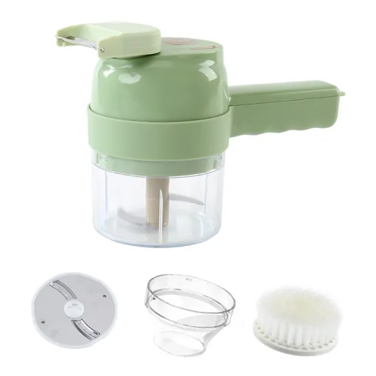 4-in-1 Multifunctional Kitchen Tool: USB Rechargeable Handheld Slicer & Meat Cutter