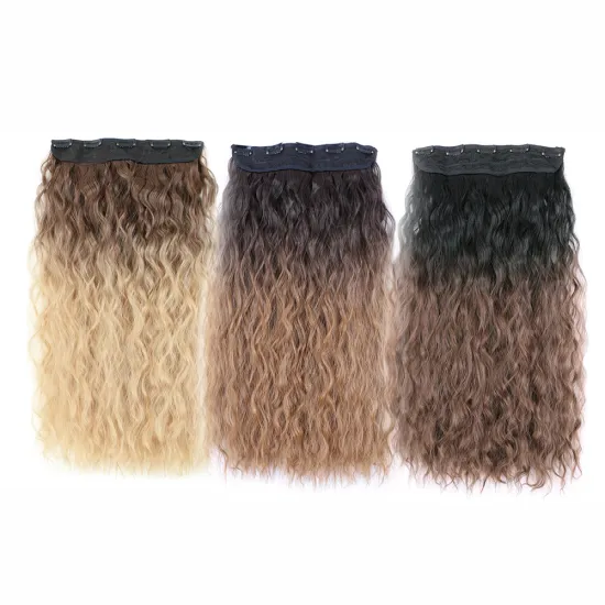 Wholesale 5 Clips curly hair clip in synthetic in hair extensions cheap kinky curly hair extensions