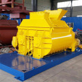 Pneumatic discharge mixer with hydraulic hopper