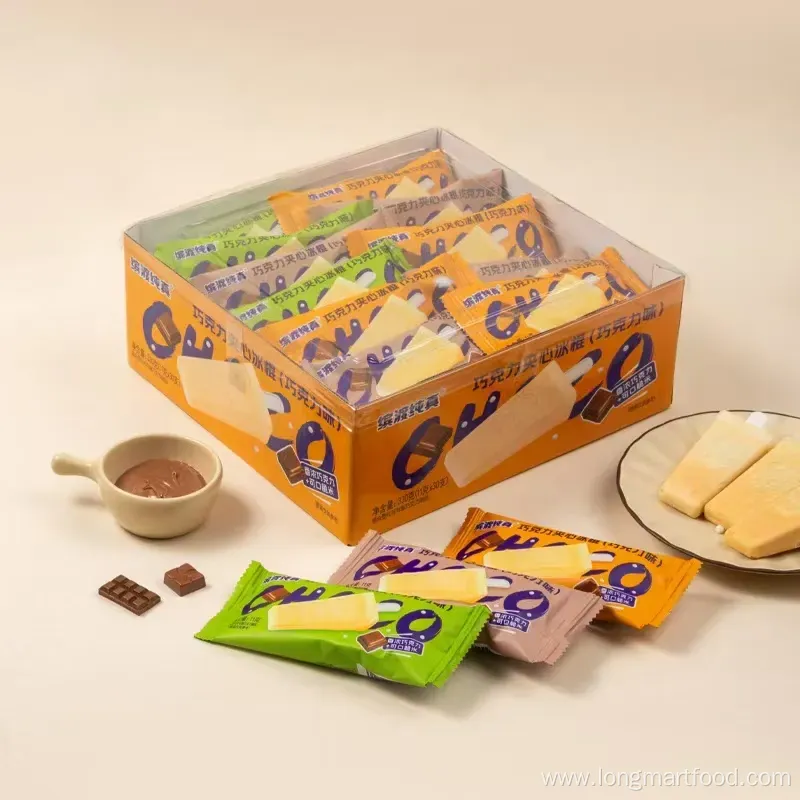 Popsicle-Shaped Filled Ice Cream Candy Biscuit and Chocolate