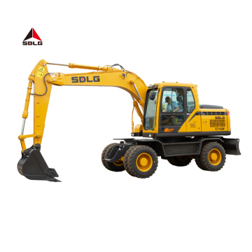 SDLG E7150F 15 Ton Wheeled Excavator Bagger Digger Mini Hydraulic New Mini Wheeled Excavator with Thumb Bucket