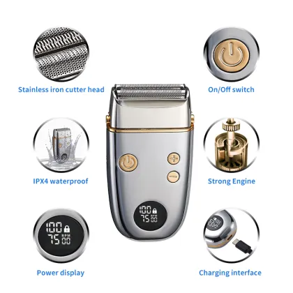 Premium Rechargeable Electric Shaver for Men - Cordless Beard Trimmer and Face Razor