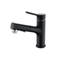 Black pull out three-function brass basin faucet