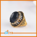 Terbaru antik emas hitam Rhinestone posting Ring Finger untuk pria