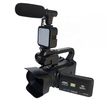 4.0 Inch 4K Wi-Fi Vlogging Camera with 18X Zoom, 128G SD Card, Microphone, and LED Light