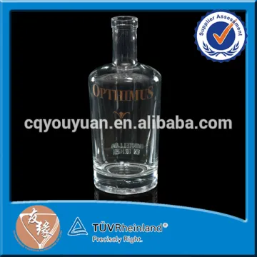 Empty 700ML Whisky Bottle Crystal Glass Cork Top Boston Round Clear Glass Bottle