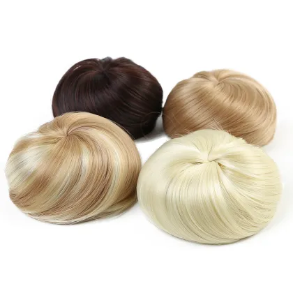 Curly Scrunchie Chignon Hair Bun Synthetic Hair Ring Wrap On  Synthetic Combs in  Messy Hair Bun Ponytails Chignon Hairpiece
