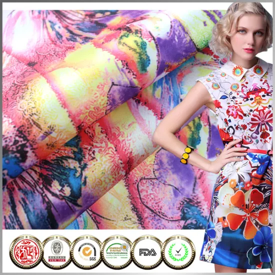 Latest style SGS floral digital printed cheap satin fabric