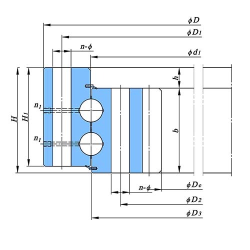 内圈带齿双列角接触转盘轴承