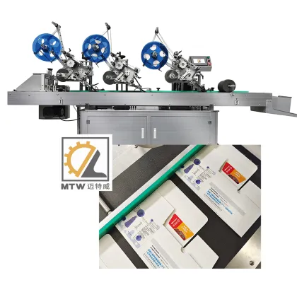 MTW Automatic Carton Box Sticker Machine for Eggs Tray Box Labeling