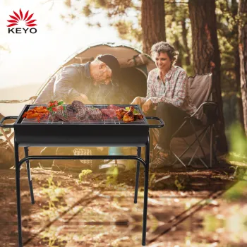 F18 Portable Rolling Barbecue Grill Outdoor Picnic Patio Cooking Backyard Party Charcoal BBQ Grill