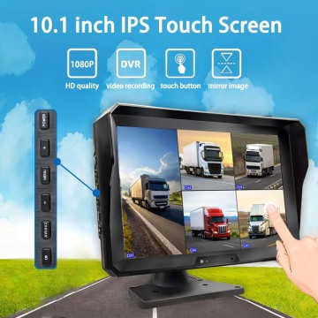 10.1 inch 5-kanaals voertuigmonitorsysteem met 2.5D Touch/G-Sensor/Starlight Night Vision/360 ° Video/Loop Record