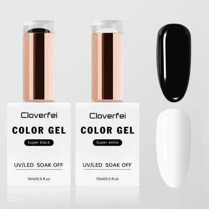 Super Black White Pigmented UV Gel Nail Polish for French Manicure