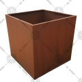 Fioriera cubo in acciaio corten in scatola esterna