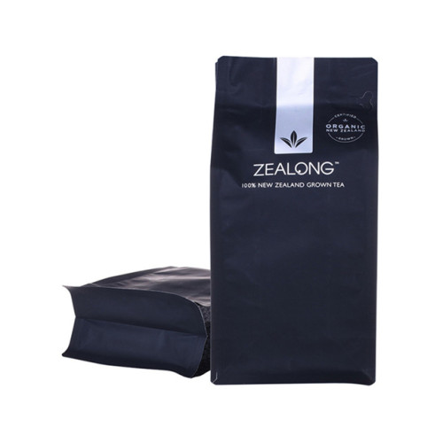 Biodegradable block bottom black coffee bag