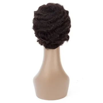 Short Curly Wigs For Black Women Wig Female Synthetic Hair Finger Wave Wig Cosplay