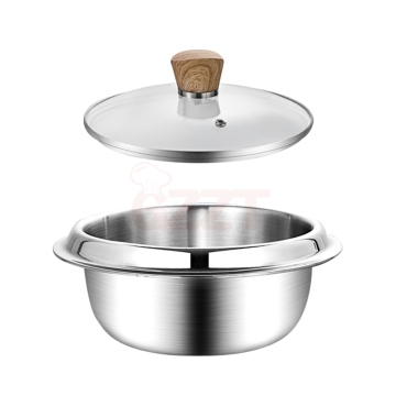 Customizable Stainless Steel Soup Pot with Glass Lid - Hot Selling Rice Pot