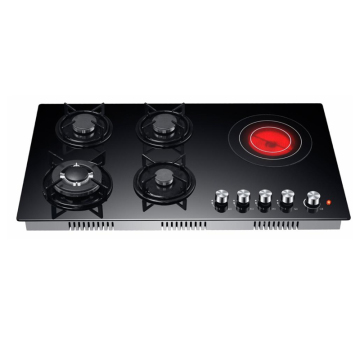 China Manufacturer Low Price 5 Burner Built-In Gas Stove with Electric Hob