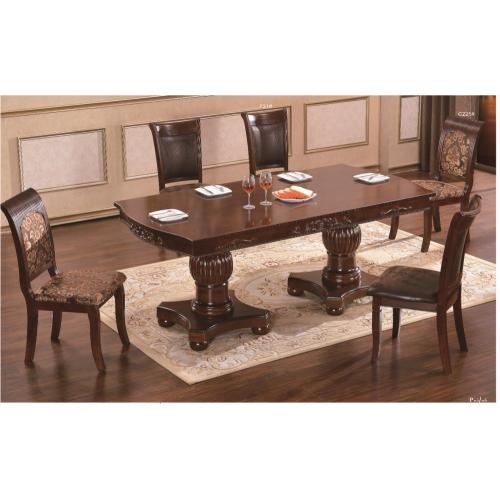 Mesa y silla de comedor de madera maciza tallada antigua