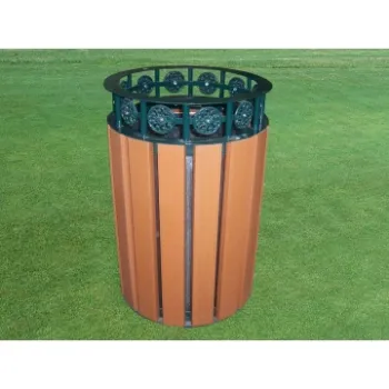 Litter Bin, Recycling Plastic Wood Trash Can, Public Installation