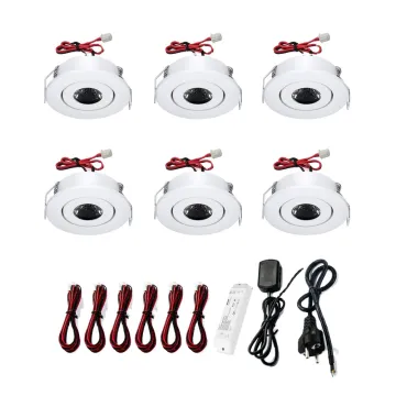 3W LED Under Cabinet Kitchen Lighting Downlights: 36 Units, 220LM, 80Ra, 3000K, DC12V Dimmable