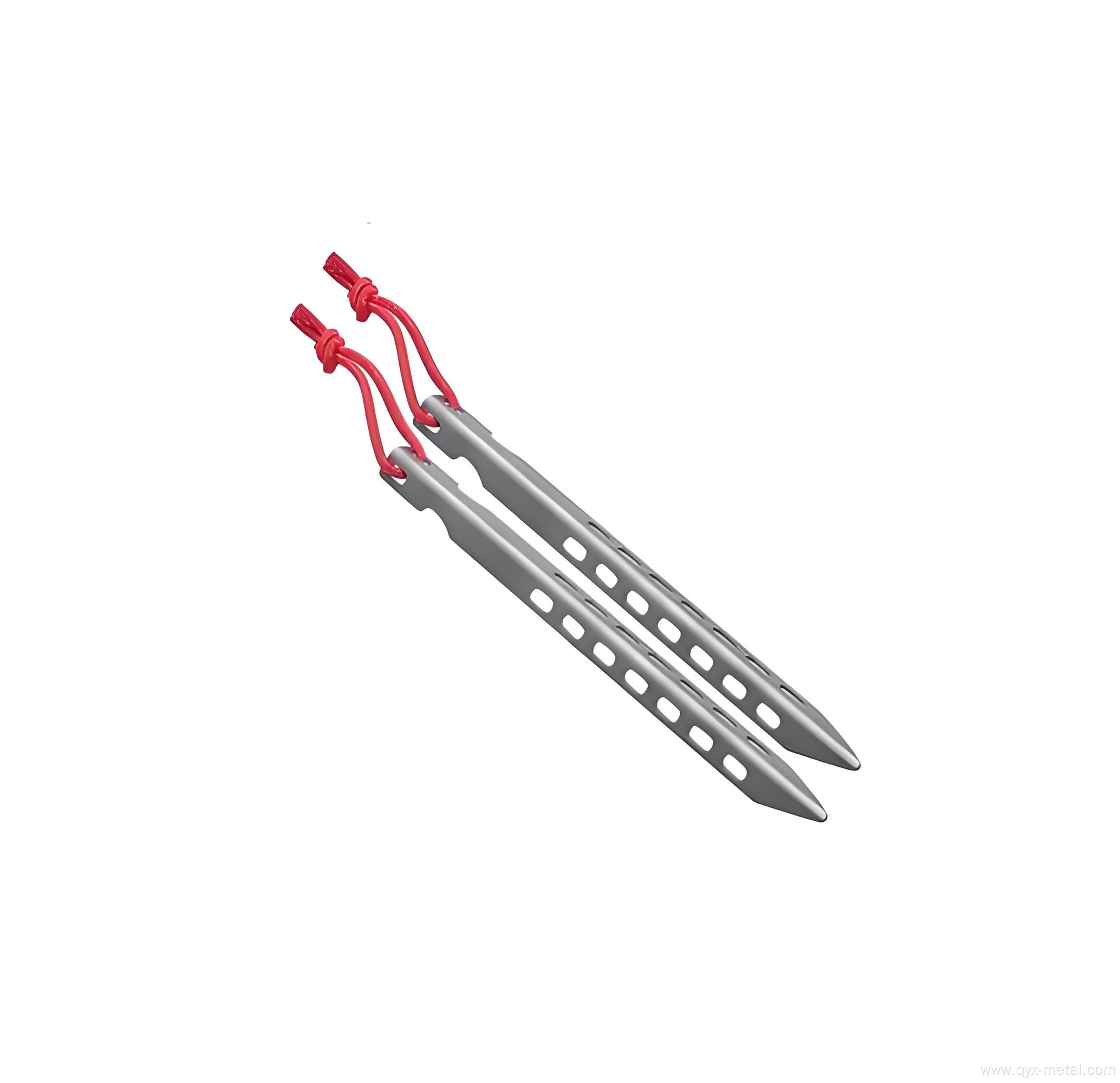 Customized High Strength Camping Titanium Hook Tent Pegs