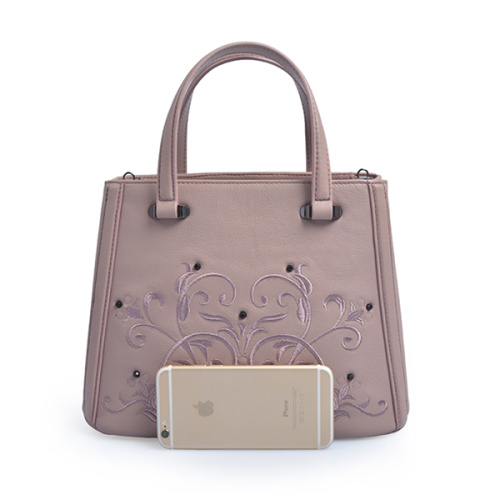 Shopper Medium Xbody in pelle di vitello rosa con doppia zip