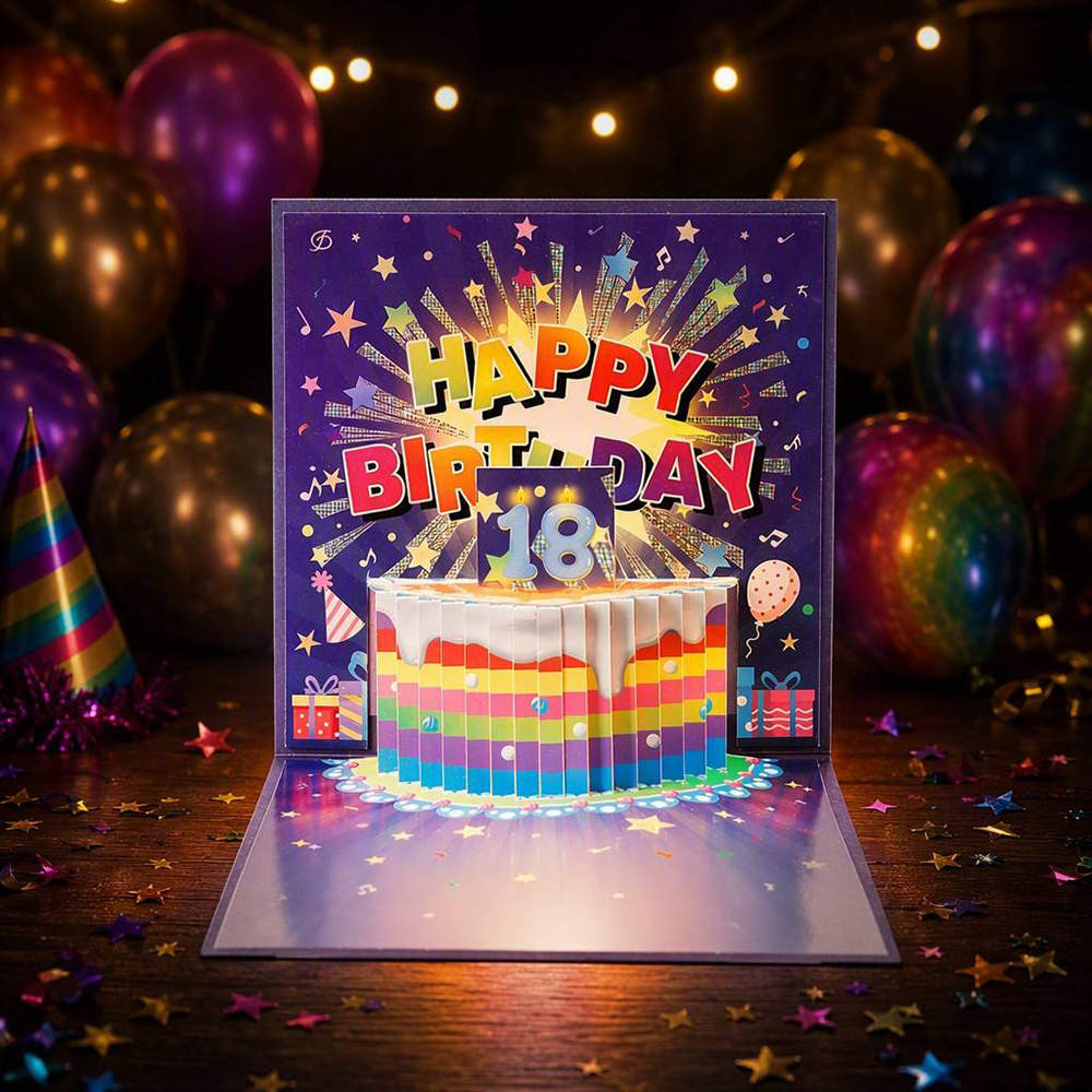 LED birthday greeting card