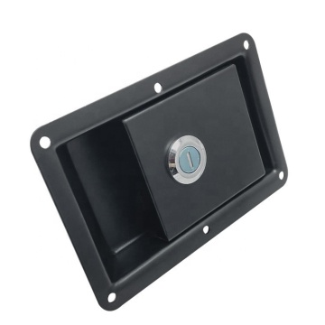 Black Powder Coated Paddle Lock for Truck Trailer, Steel Cabinet Lock Door Latch