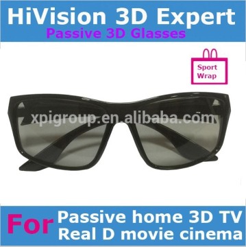 Passive Real D or MasterImage 3d glasses in Sport Wrap frame