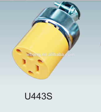 3 pin electrical brass powersocket with bracket