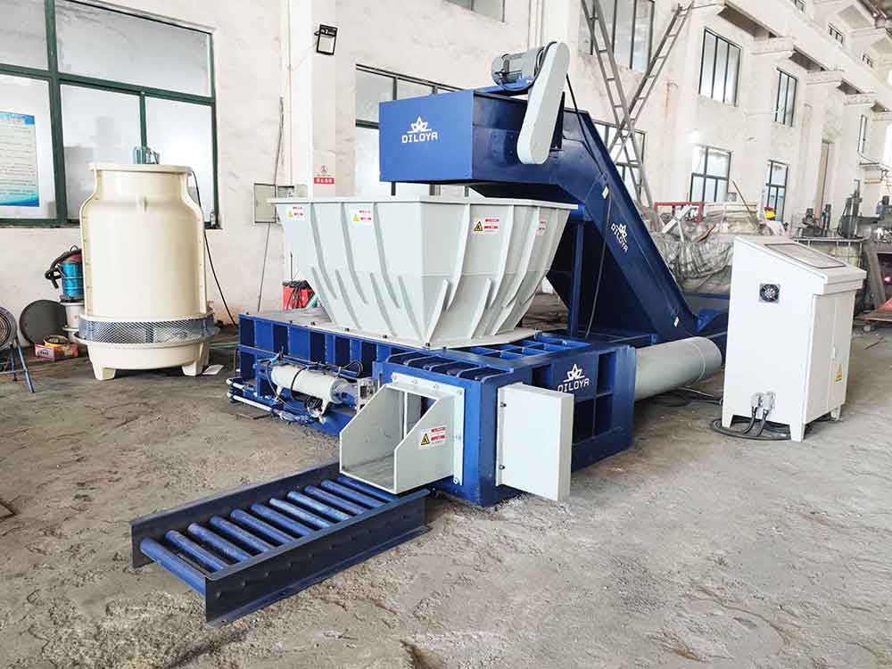 High Speed Aluminum Tins Recycling Baler, Two Ram Waste Cans Baler With Conveyor, China Supplier Aluminum Tins Compactor