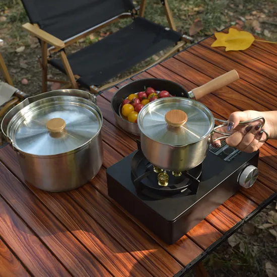 Hot Sale Household Stainless Steel Camping Cookware Set for Campfire Cooking