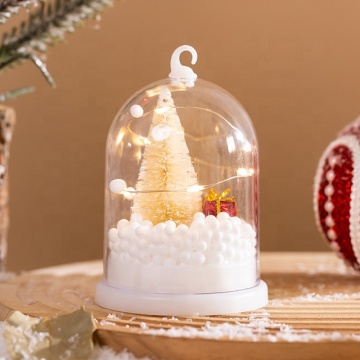 Creative LED Light Plastic Cover Luminous Mini Christmas Tree Ornaments