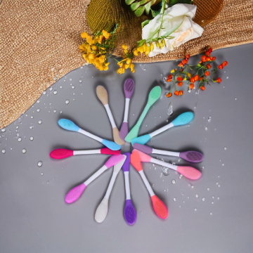 Wholesale 16cm Flexible Double-Ended Silicone Facial Mask Brushes for Makeup