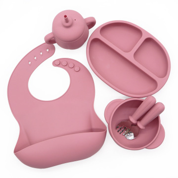 Silicone plate and bib set