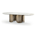 Modern Design Golden Metal Stone Marble Dining Tables