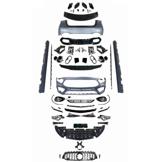 Mercedes-Benz A-Class W177 Car Body Kit with Front and Rear Bumper, Grille, Side Skirt, and Rear Diffuser for A45S 2019